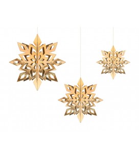 Hanging decoration Golden Snowflakes