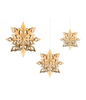 Hanging decoration Golden Snowflakes