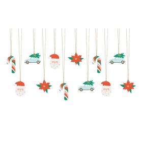 Set of 12 Santa Claus Gift Tags