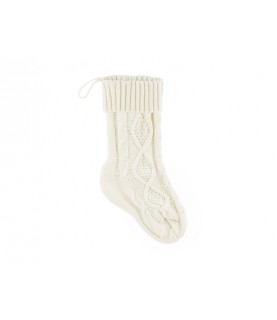 Chaussette décorative blanc cassé