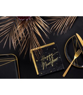 Serviettes Noires Happy New Year