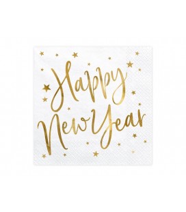 Serviettes Blanches Happy New