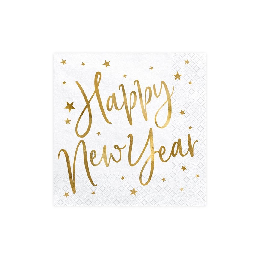 Serviettes Blanches Happy New