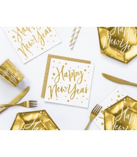 Serviettes Blanches Happy New
