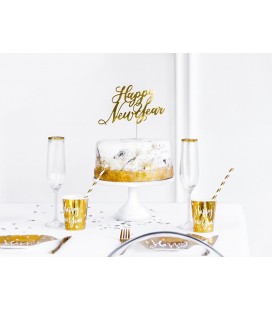 Golden Happy New Year Cake Topper