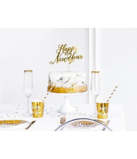 Golden Happy New Year Cake Topper