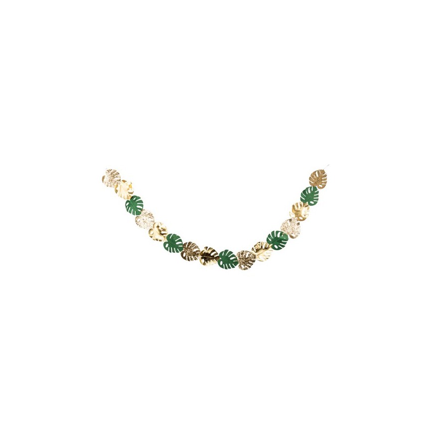 Guirlande de Feuilles Tropicales Velours & Paillettes