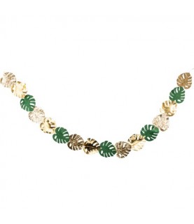 Velvet & Glitter Tropical Leaves Garland