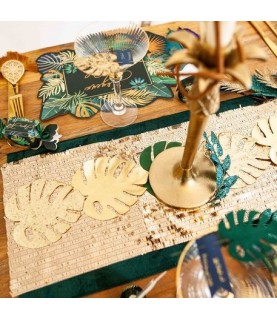 Velvet & Glitter Tropical Leaves Garland