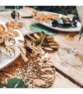 Velvet & Glitter Tropical Leaves Garland