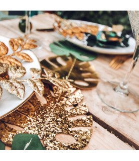 Velvet & Glitter Tropical Leaves Garland