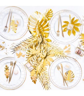 21 Gold Paper Tropical Leaves