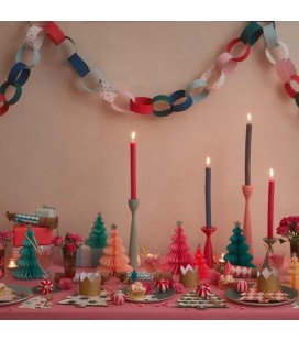 10 Tree Honeycomb Decorations - Rainbow