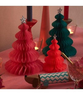 10 Tree Honeycomb Decorations - Rainbow