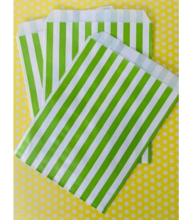 Lime Stripes Treat Bags