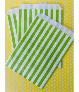 Lime Stripes Treat Bags
