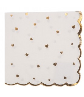 Gold Herz Servietten