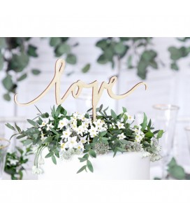 Wooden Love Cake Topper