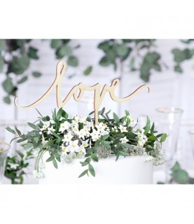 Wooden Love Cake Topper