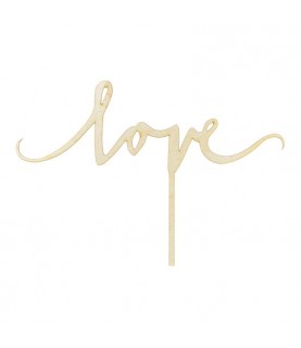 Wooden Love Cake Topper