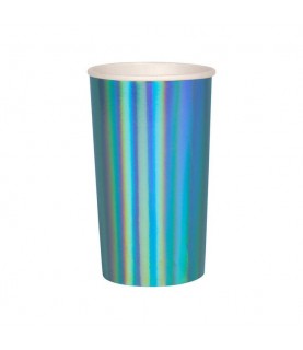 8 Blue Holographic Highball Cups