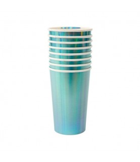 8 Blau Holographische Highball Cups