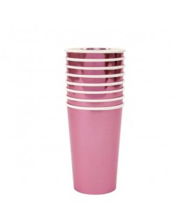 8 Pink Holographic Highball Cups