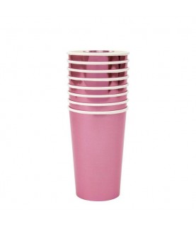 8 Pink Holographic Highball Cups