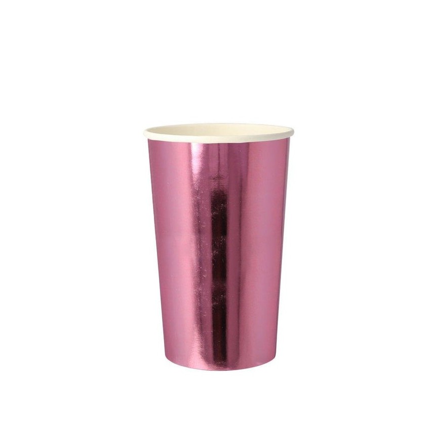 8 Pink Holographic Highball Cups