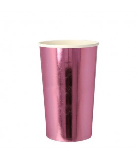 8 Pink Holographic Highball Cups