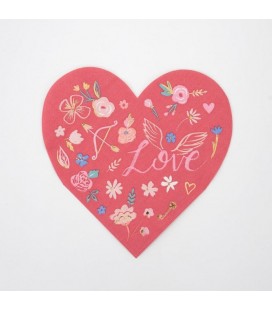 Serviettes en forme de Cœur de la Saint-Valentin