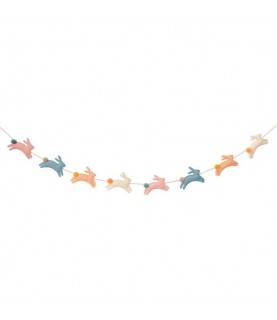 Felt Bunny Garland Guirlande de Lapins en feutrine et pompons Hasengirlande aus Filz und Bommeln