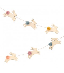 Wooden Bunny Mini Garland