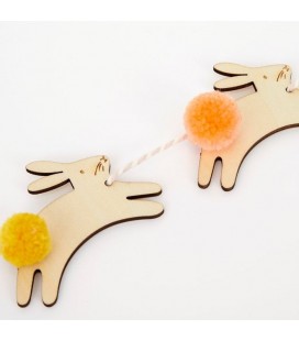 Wooden Bunny Mini Garland