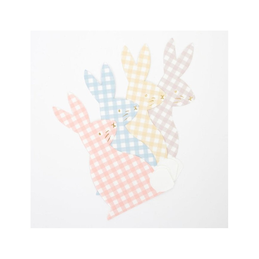 16 Gingham Bunny Napkins