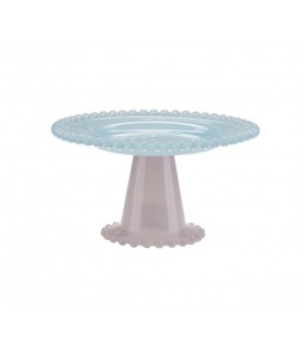 Blue/Pink Glass Cake Stand