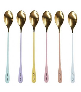 6 Miss Etoile Colorful Dessert Spoons