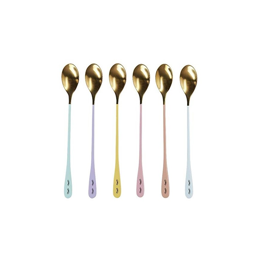 6 Miss Etoile Colorful Dessert Spoons