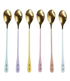 6 Miss Etoile Colorful Dessert Spoons