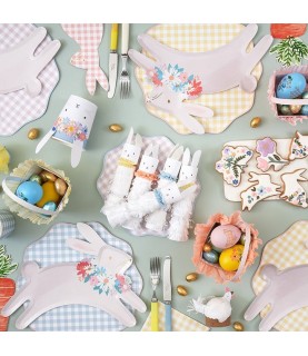 16 Gingham Bunny Napkins