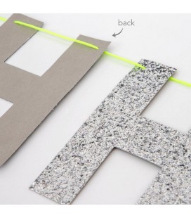 Silver Glitter Happy Birthday Garland