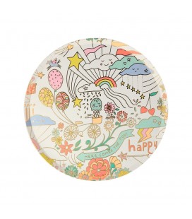8 Happy Doodle Side Plates