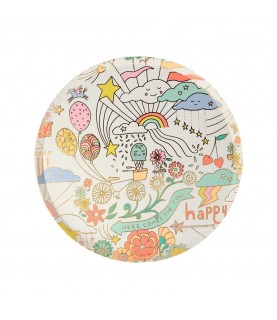 8 Happy Doodle Side Plates
