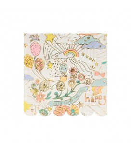 16 Grandes Serviettes Happy Doodle