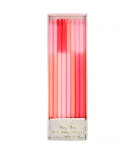 16 Two-Tone Pink Candles