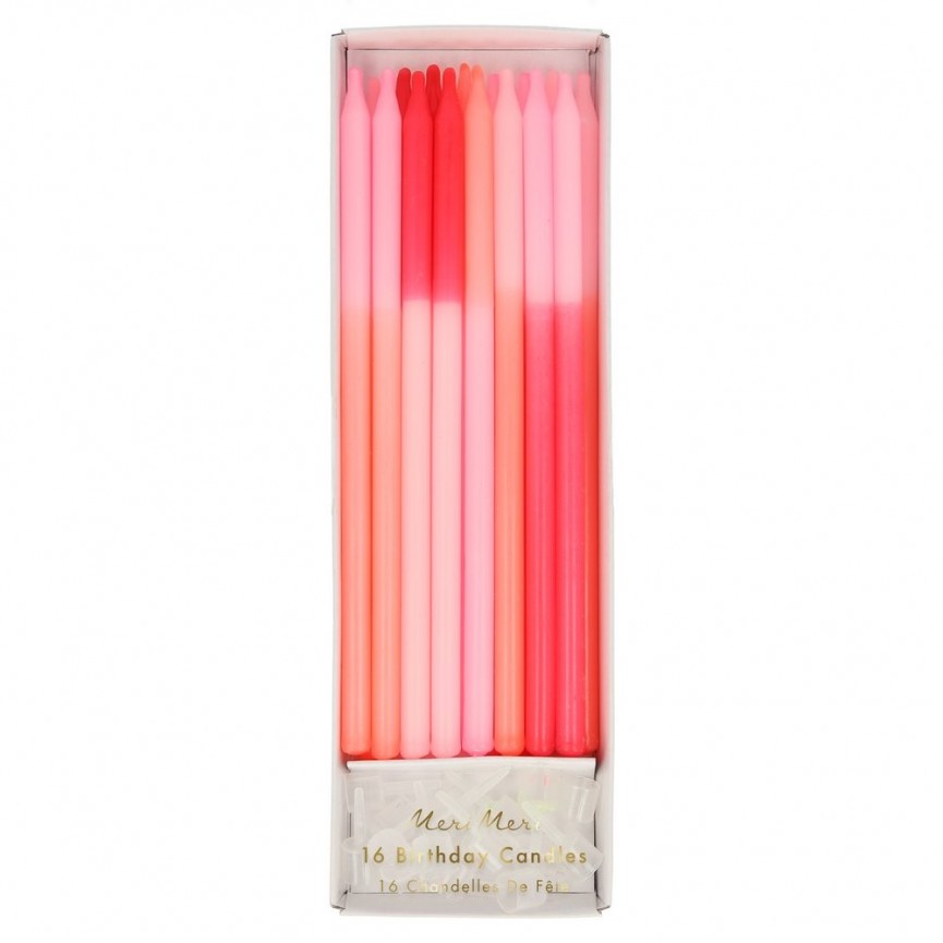 16 Zweifarbige Rosa Kerzen
