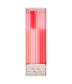 16 Two-Tone Pink Candles