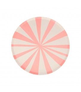 8 Pink Stripe Side Plates Meri Meri