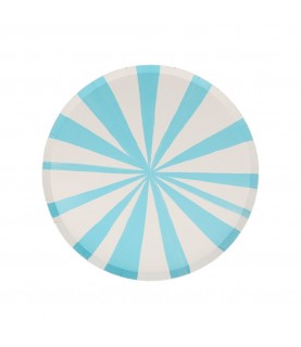 8 Sky Blue Stripe Side Plates Meri Meri
