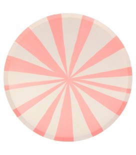 8 Pink Stripe Dinner Plates Meri Meri